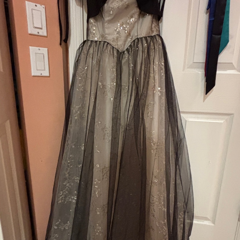 Elegant Black and Silver Gown